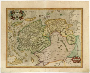 Map of the Dutch Provinces of Friesland and Groningen, 1604