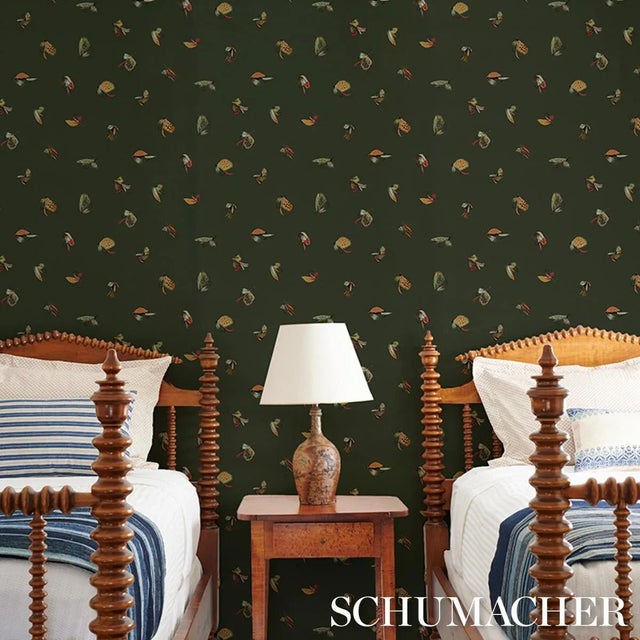 Not Yet Made - Made To Order Schumacher Fly Fishing Wallpaper In Forest Green For Sale - Image 5 of 5