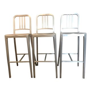 Emeco Aluminum Bar Stools- Set of 3 For Sale