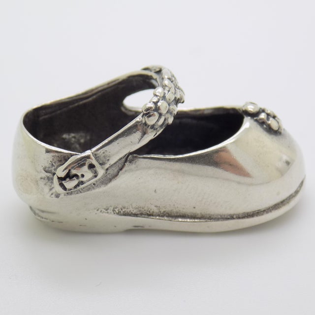 Vintage Italian Handmade Silver Child Shoe Figurine, Italy, 1980s For Sale - Image 6 of 11