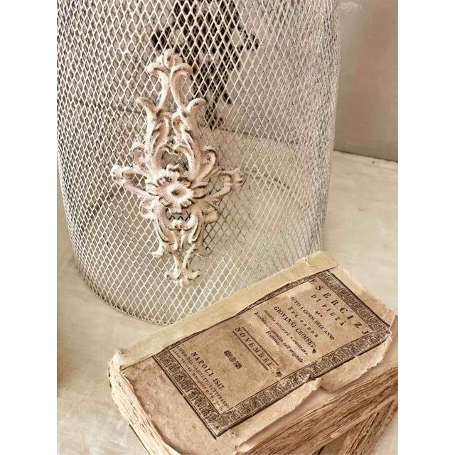 Wood Large Decorative Cloche with Wooden Base and Wire Mesh Dome, 2010s For Sale - Image 7 of 12
