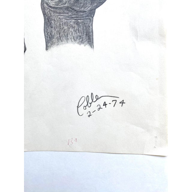 Mid-Century Modern 1974 Hand Study Drawing in Pencil by John Coble For Sale - Image 3 of 8