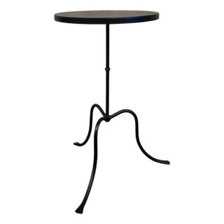 New French Cast Iron Black Bistro Table With Iron Top For Sale