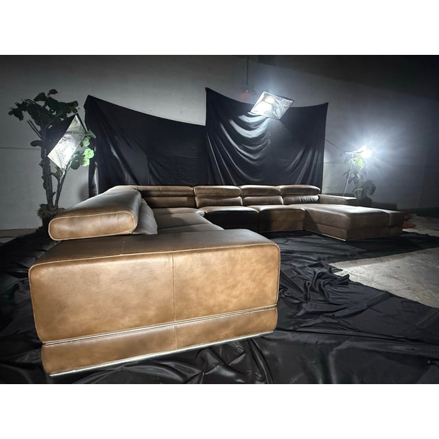 Loom Earthline Leather Modular Sectional Special Edition For Sale - Image 4 of 14