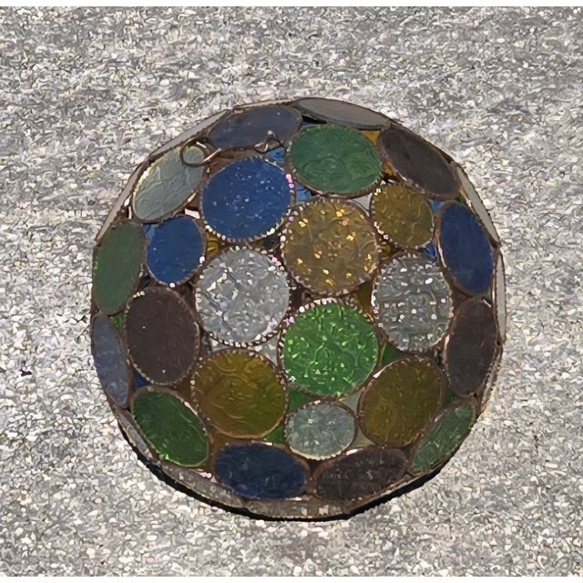 21st Century Moroccan Glass Ball Style Frosty Multicolor Lantern For Sale - Image 9 of 9