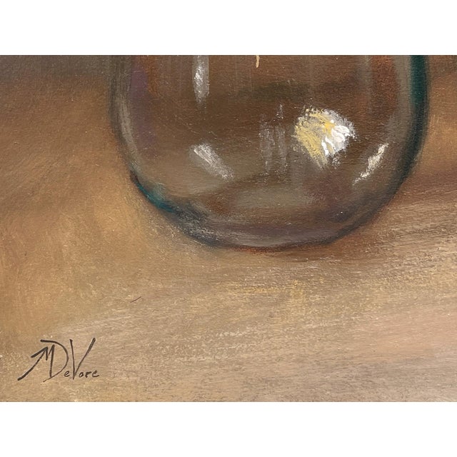 Vessels by Michael DeVore | Oil on Board Still life of glass and ceramic containers. For Sale - Image 4 of 4