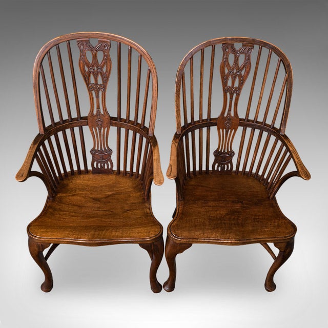 Set of 6 Vintage Windsor Chairs, English, Victorian Revival, Country House Seat For Sale - Image 10 of 12