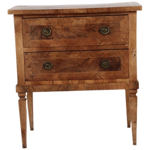 Small Antique Baroque Louis XVI Chest of Drawers in Walnut, 1800 For Sale - Image 4 of 18