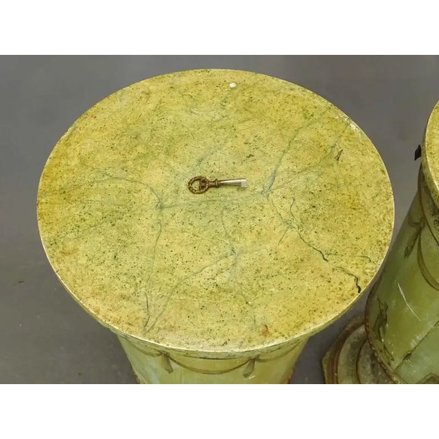 Wood Venetian Paint Urn Form Bedside or End Cabinets - a Pair For Sale - Image 7 of 8
