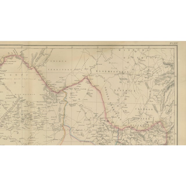 Black Antique Map of Cape of Good Hope in South Africa, 1860s For Sale - Image 8 of 11