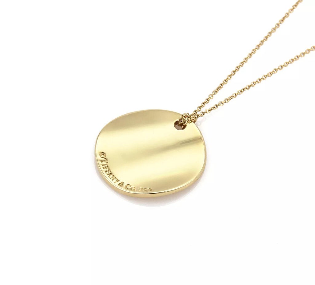 Tiffany & Co. Notes 18k Yellow Gold Round Wave Pendant | Chairish
