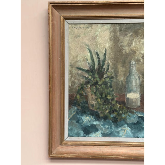 Mid-Century Modern Lars Falk, Still Life with Glass Bottle, 1944, Oil on Panel, Framed For Sale - Image 3 of 18