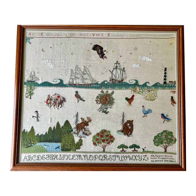 Vintage Large Scale Embroidery Sampler For Sale