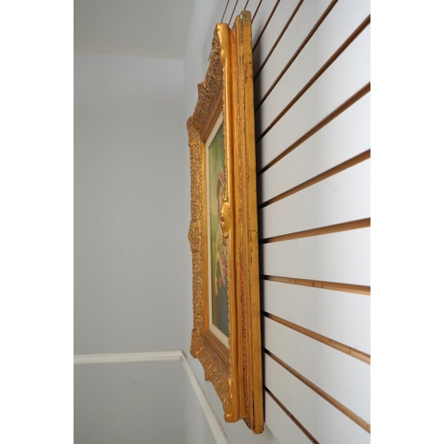 Age: Approx. 30 Years Old Details: Hand Painted Nice Wood Gold Finish Frame Artist Signed Oil Paint on Canvas Offered @...