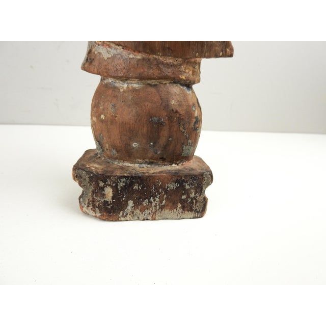Antique Hand Carved Wood Santos Sculpture For Sale - Image 9 of 11