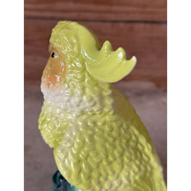 Ceramic Vintage Coastal Tropical Cockatoo California Pottery Figurine For Sale - Image 7 of 10