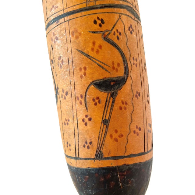 Wood Vintage Hausa Shantu Percussion Flute With Stand From Nigeria - 25" H For Sale - Image 7 of 10