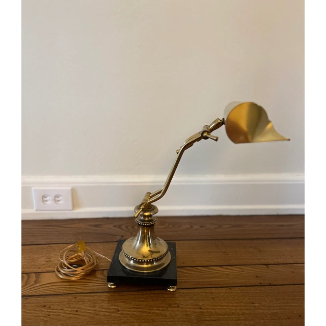 Metal Vintage 1990s Brass Adjustable Polished Brass Piano Lamp For Sale - Image 7 of 8