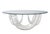 Chic Hollywood Regency style lucite ribbon base, beveled glass top coffee table, in very fine original, clean and ready to...
