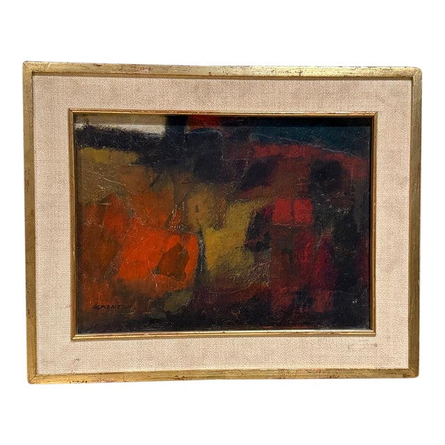 1960s MCM Abstract Artwork Oil Painting Mexico City For Sale