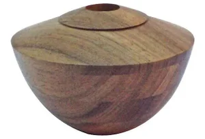 Vintage Turned Wood Vessel Vase