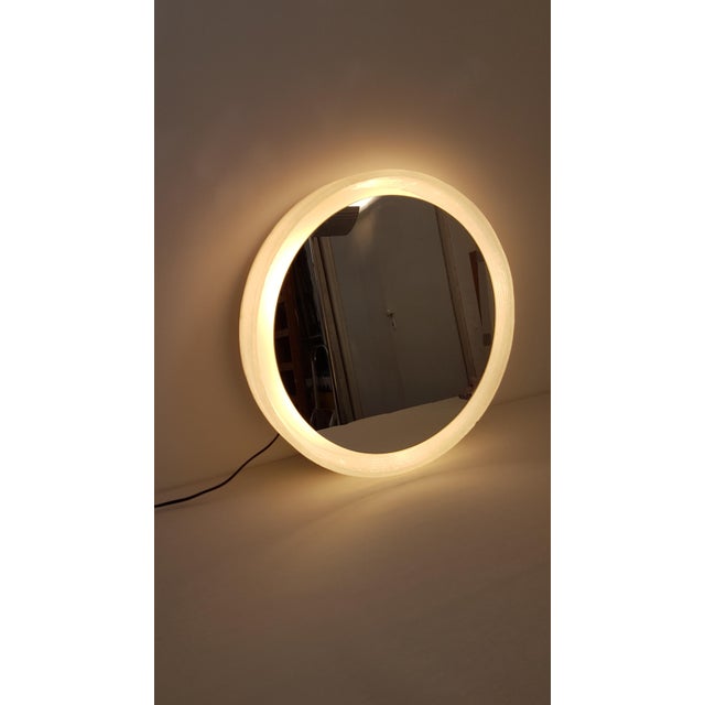 Ivory Round Mirror from Hillebrand, 1970s For Sale - Image 8 of 8