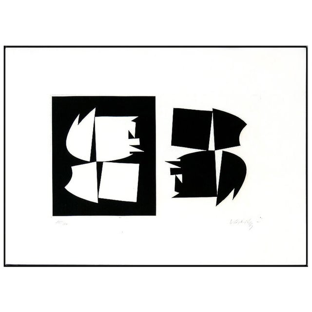 Here is a fabulous and vibrant Victor Vasarely Etching, "Noir et Blanc" from his illusions using abstract shapes. Worth...