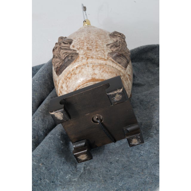 1960s Large Scale Zaccagnini Chinoiserie Table Lamp, Ceramic & Wood For Sale - Image 11 of 13