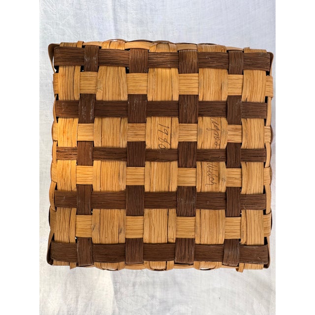 Native American 1980s Agnes Welch Woven Cherokee Basket - Signed and Dated For Sale - Image 3 of 9