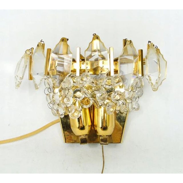 1970s Crystal Wall Lamp, Poland, 1970s For Sale - Image 5 of 5