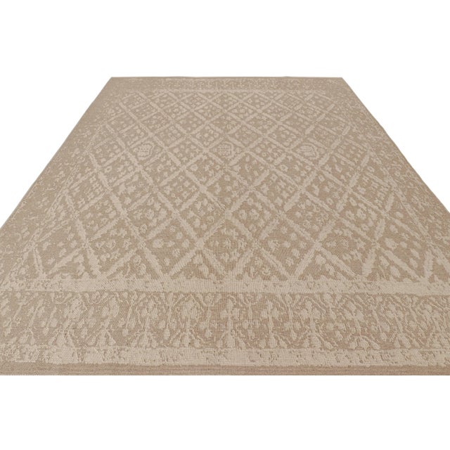 2010s Rug & Kilim’s Modern Classic Rug in Beige-Brown With Lattice Floral Patterns For Sale - Image 5 of 7