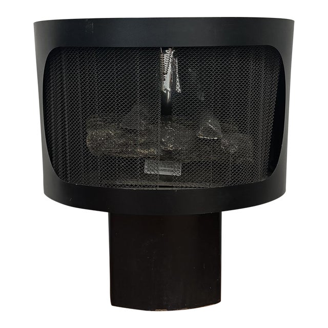 Mid-Century Faux Black Corner Faux Fireplace For Sale