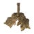Art Nouveau Gilt Metal Three Light Candelabrum With Leaf and Vine Base 8.5" For Sale - Image 9 of 12