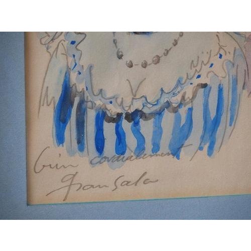 Emilio Grau Sala, Young Blonde Girl, Watercolor on Paper, Framed For Sale - Image 4 of 5
