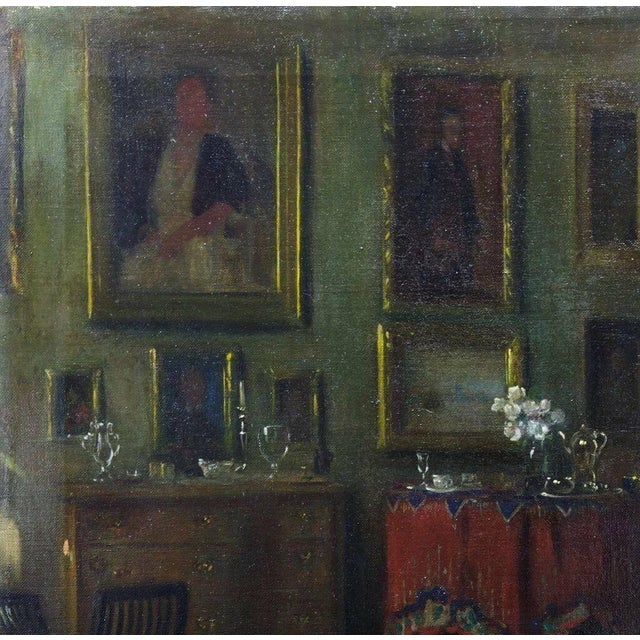 Important Oil Painting, 1900-07 Interior, American Impressionist Frederick Vezin For Sale - Image 4 of 8