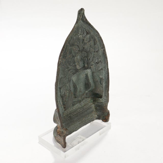 Ancient Gandharan Large Bronze Figural Seated Buddha Tsatsa Casting Mold For Sale - Image 10 of 13