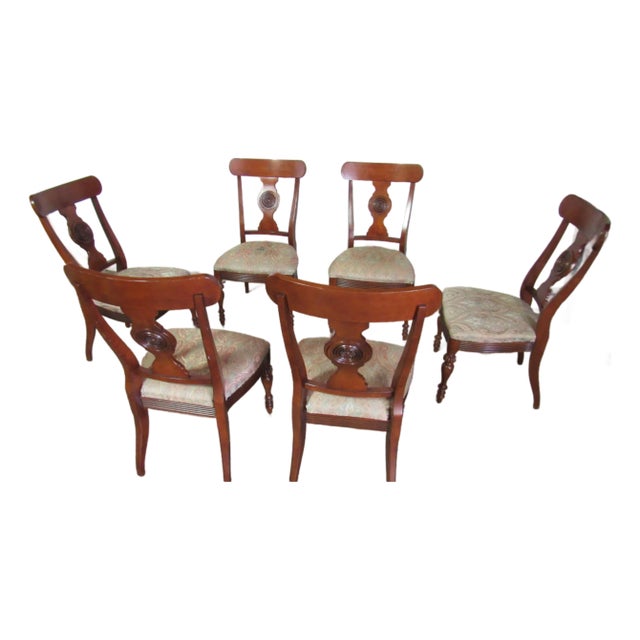 1980s Ethan Allen British Classic Cherry Dining Room Chairs Set For Sale