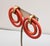 Mid-Century Modern Vintage 1950s Signed Napier Goldtone 2 Pink Hoop Clip Earrings-2 Pieces For Sale - Image 3 of 7