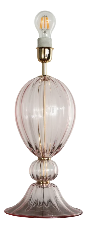 Murano Glass Table Lamp Pink Color, Italy, 1980s