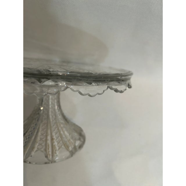 Antique Duncan Miller “Mardi Gras” Pressed Glass Pedestal Cake Plate For Sale In New Orleans - Image 6 of 6