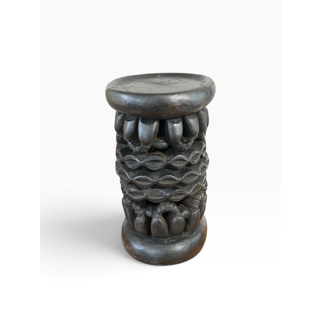 Unique Bamileke Royalty Oval Stool/Table from Cameroon—an unusual find carved from a single piece of indigenous wood....
