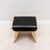 Black Leather Upholstered Stool With Polished Brass Legs by Kifu Paris For Sale - Image 8 of 8
