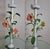 Vintage Hand-Painted Floral Tole Floor Lamp With Glass Table, Hollywood Regency For Sale In West Palm - Image 6 of 15
