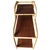 Restored Mid-century rattan side table with 3-tier mahogany tops and loop arching table legs. The top 3rd tier is perfect...