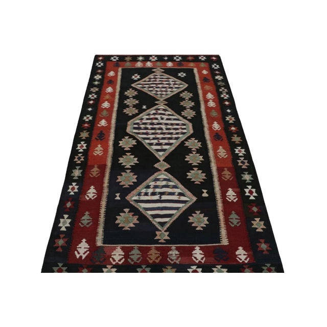 Tribal Rug & Kilim’s Afghan Tribal Kilim in Blue With Medallions and Geometric Patterns For Sale - Image 3 of 7