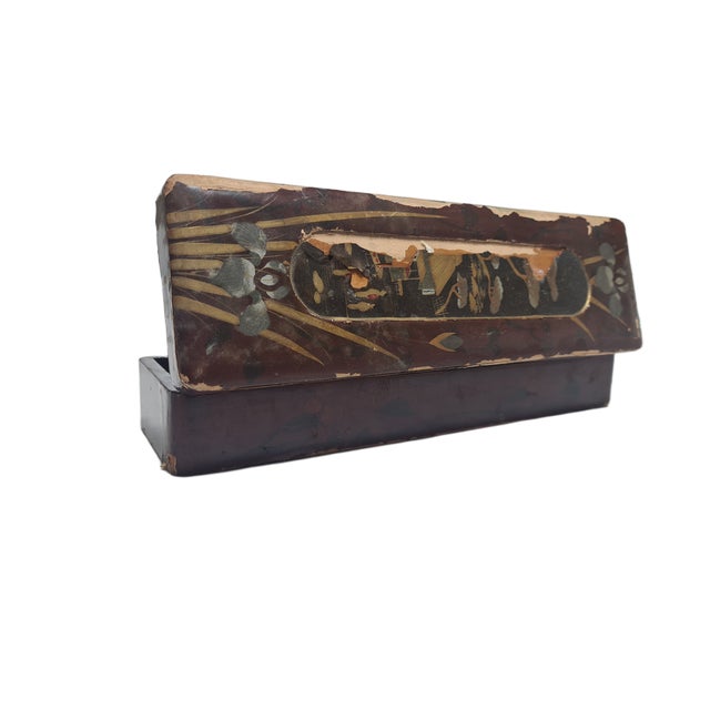 Wood Japanese Lacquerware Box, 1950s For Sale - Image 7 of 13
