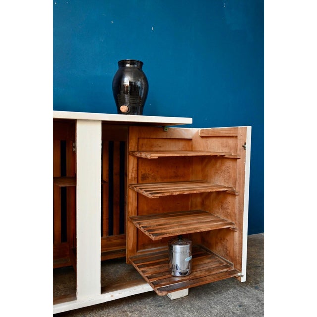 Art Deco Retro Cabinet with Painted Wooden Shelves, 1940s For Sale - Image 6 of 18