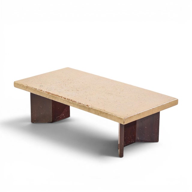 Paul Frankl for Johnson Furniture Mid Century Mahogany and Cork Coffee Table For Sale - Image 9 of 9