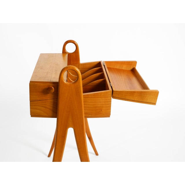 Vintage Ash Wood Sewing Box Table, 1950s For Sale - Image 17 of 18