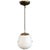 Danish Modern White Frosted Glass on Brass Pole Pendant For Sale